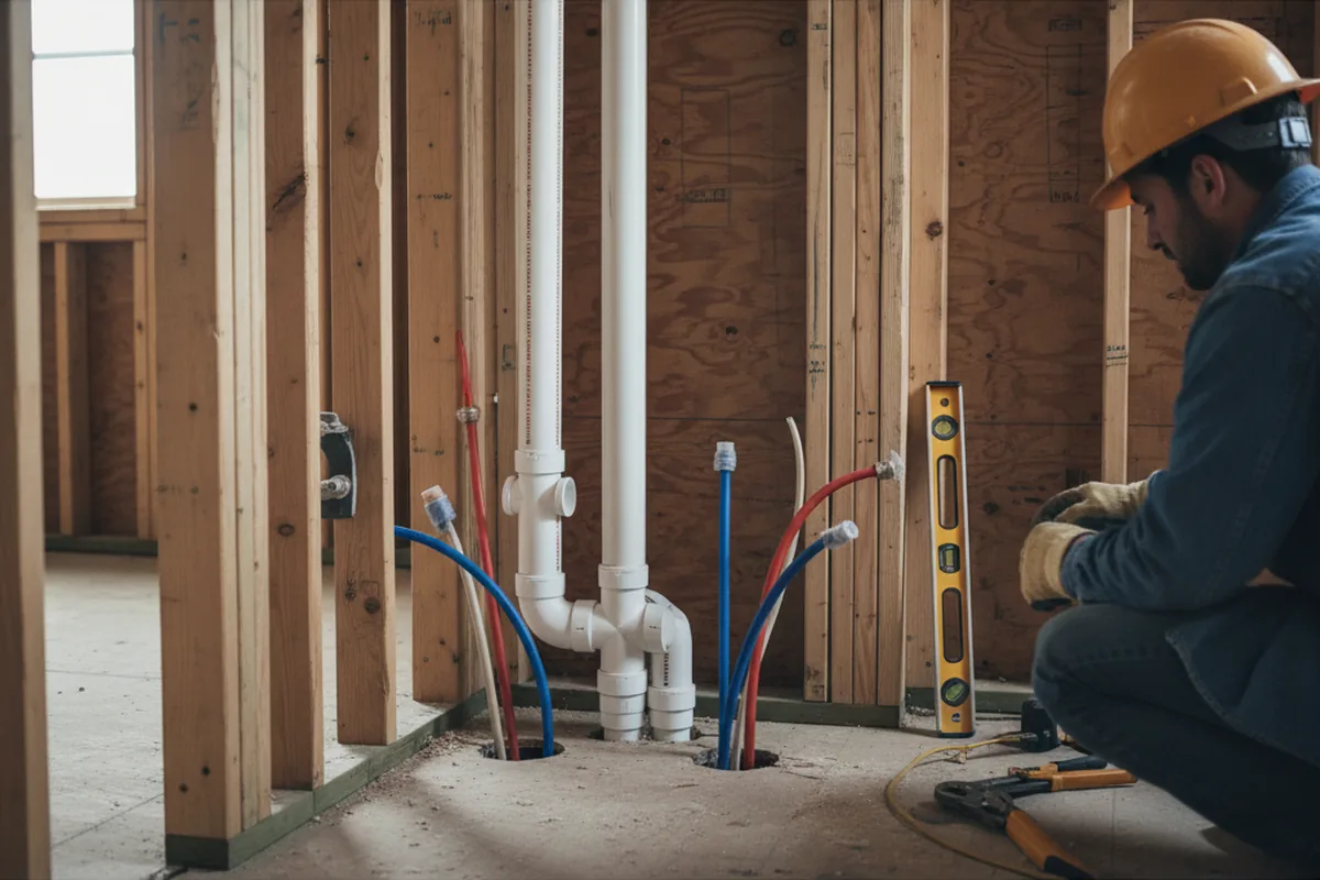 Drain and supply rough-in during Garbage Disposal Repair in Essington