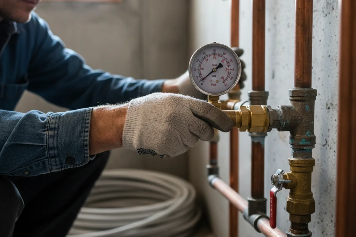 Pressure testing a repaired line during Water Line Repair in Essington